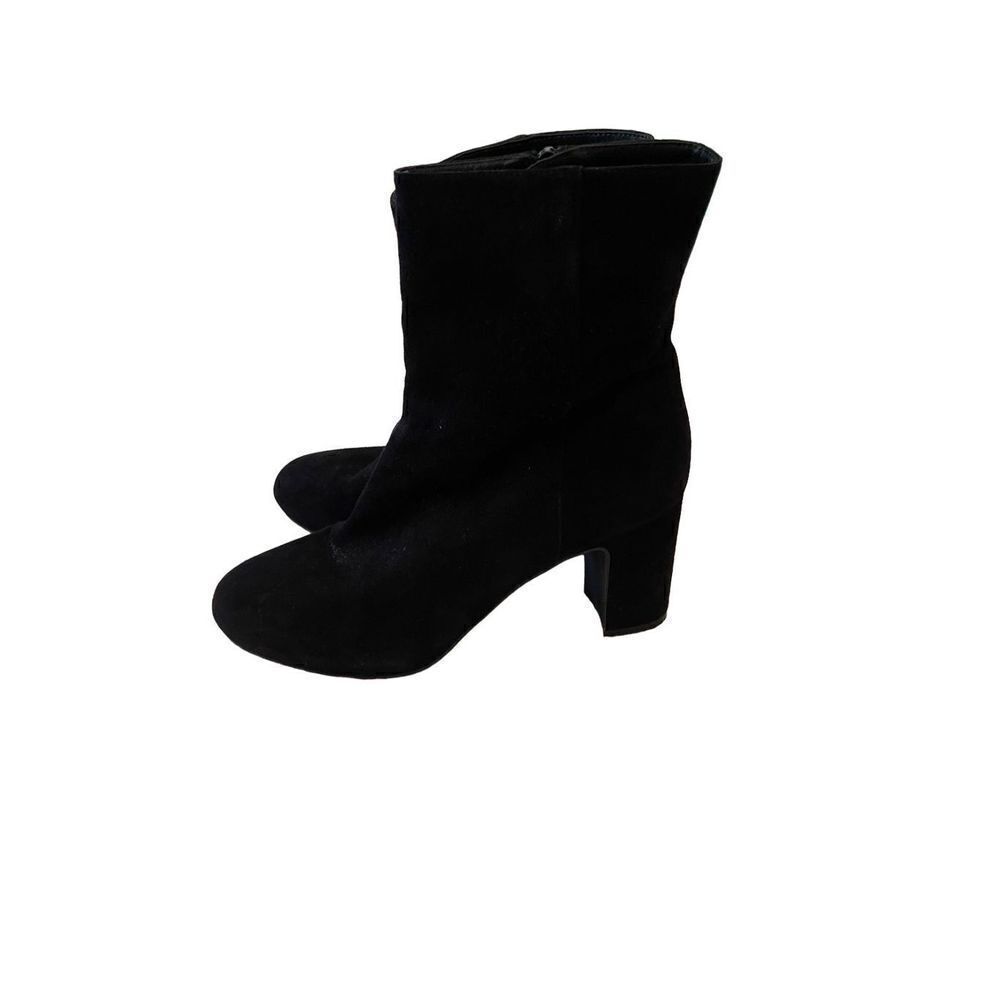Stuart Weitzman Women's Black Clasic Gianella Block Heels Ankle Boots Size 39.5
